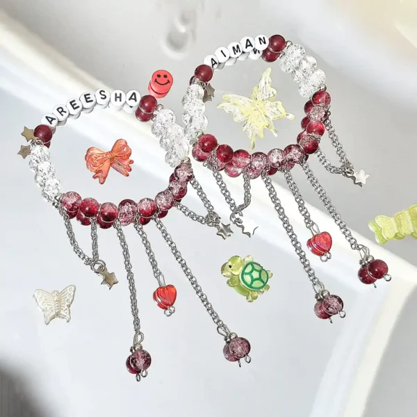 flutter name charm bracelet