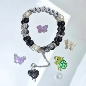 beaded initial bracelet