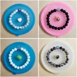 evil eye beaded bracelet handmade with natural stone beads by The Beading Sisters