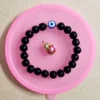 black evil eye beaded bracelet handmade stretch jewelry