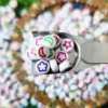 white Patterned beads for diy jewelry