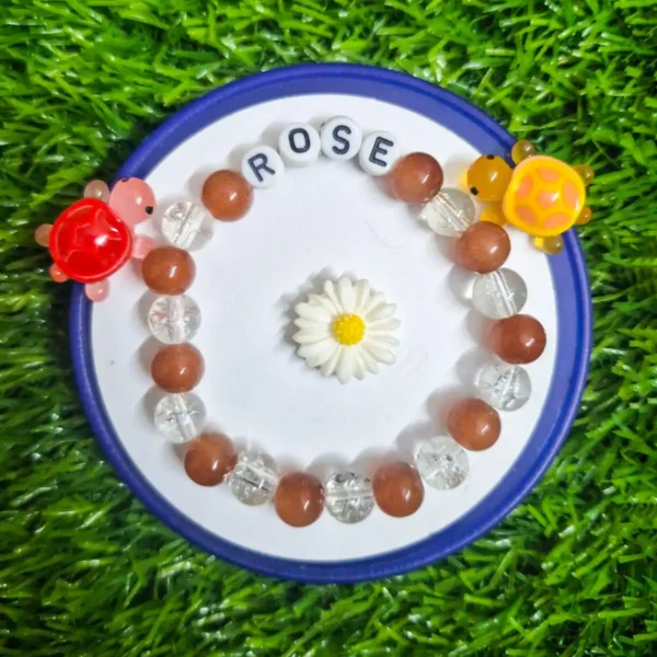 Brown personalized beaded jewelry name bracelet