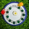 Green aesthetic name bead bracelet handmade jewelry