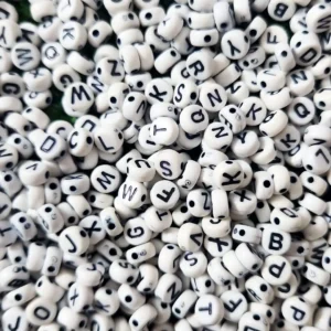 white alphabet letter beads for name bracelets