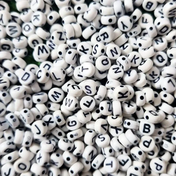 white alphabet letter beads for name bracelets