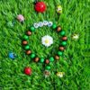 Custom name bracelet for kids with colorful beads and ladybug charm