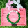 Personalized Easter Name Bracelet with colorful beads and bunny charm handmade by The Beading Sisters