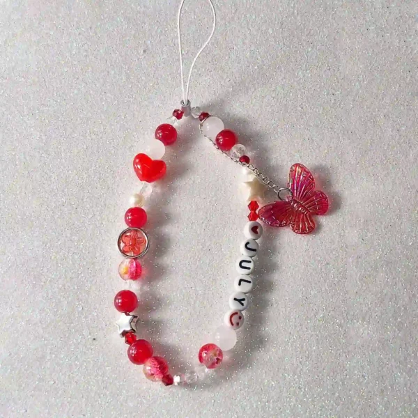 Personalized Phone Charm with custom name and butterfly design for mobile