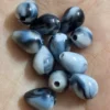 Premium marble pattern oval shaped beads bundle in pink and grey colors