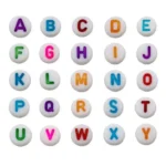 Color Alphabet Letter Round Beads for jewelry making by The Beading Sisters