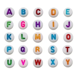 Color Alphabet Letter Round Beads for jewelry making by The Beading Sisters