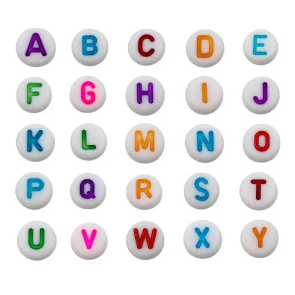 Color Alphabet Letter Round Beads for jewelry making by The Beading Sisters