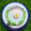 Custom name beaded bracelet for girls with sunflower bee and ladybug charms