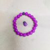 Purple simple beaded bracelet with center accent bead handmade jewelry