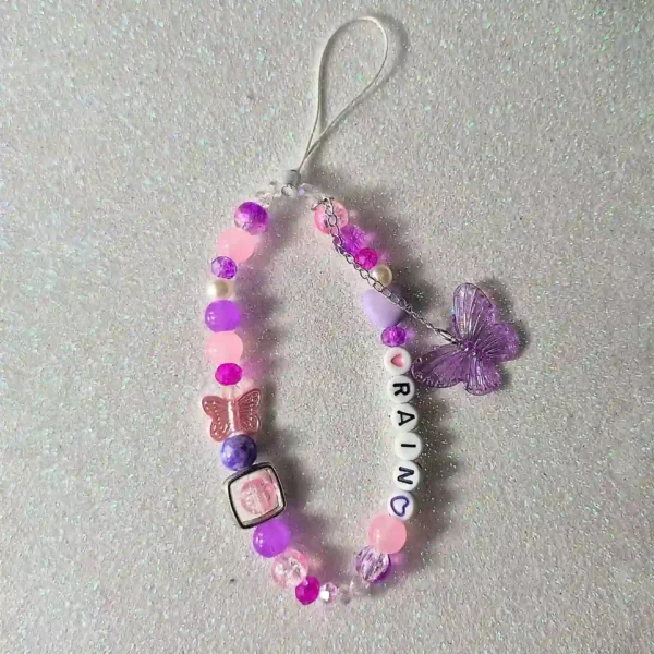 Personalized Phone Charm with custom name and butterfly design for mobile
