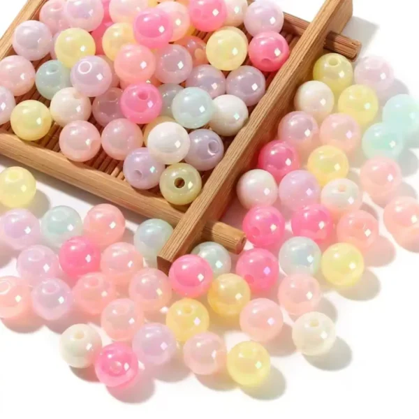 acrylic shimmer beads for diy jewelry