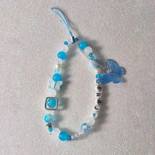 Personalized Phone Charm with custom name and butterfly design for mobile