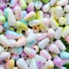 iridescent teardrop beads with aura coating by The Beading Sisters