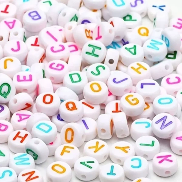 round alphabet letter beads for diy jewelry