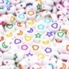 Patterned beads with colorful stars hearts moons and flowers for jewelry making