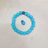 Blue cute handmade beaded bracelet stretch style for girls and women
