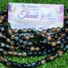 black and gold crackle glass bead strands