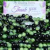 black and green crackle glass bead strands