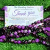 purple and black crackle glass bead strands