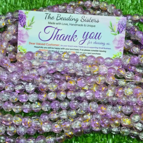vibrant crackle glass beads for necklace making