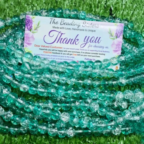 colorful crackle glass beads strand mix diy crafts
