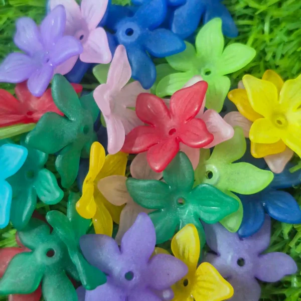 mixed colorful flower charms acrylic craft supplies