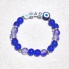 dad fathers day personalized bracelet blue evil eye beads